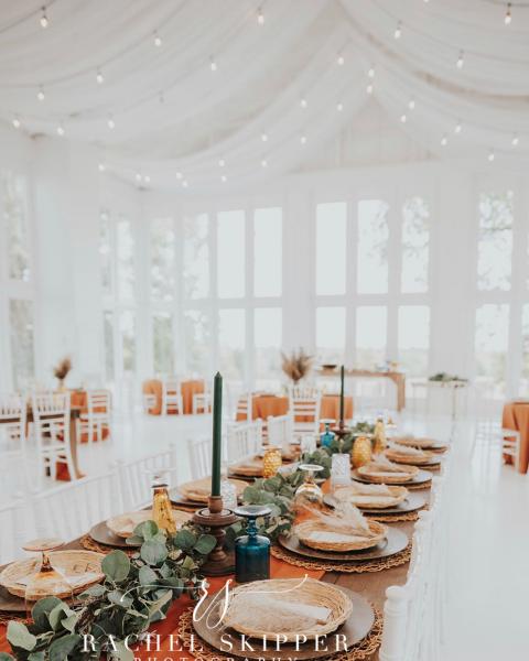 Wedding reception table settings