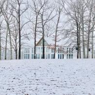 The Glass House Venue in the snow