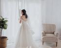 Bride with long veil and train
