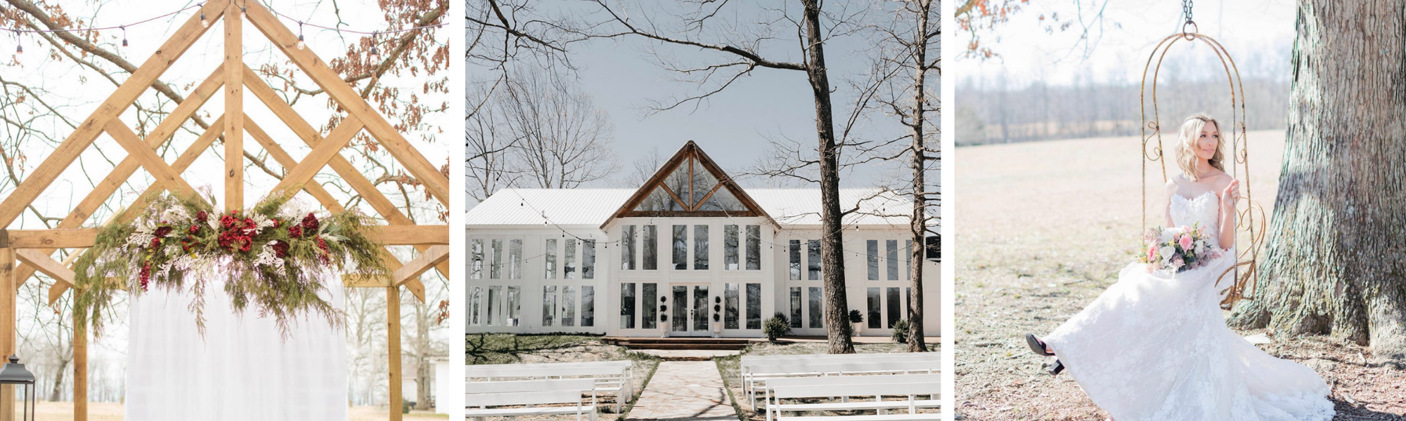 outdoor wedding venue collage